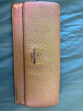 Coach pink and gold flourenscent wallet